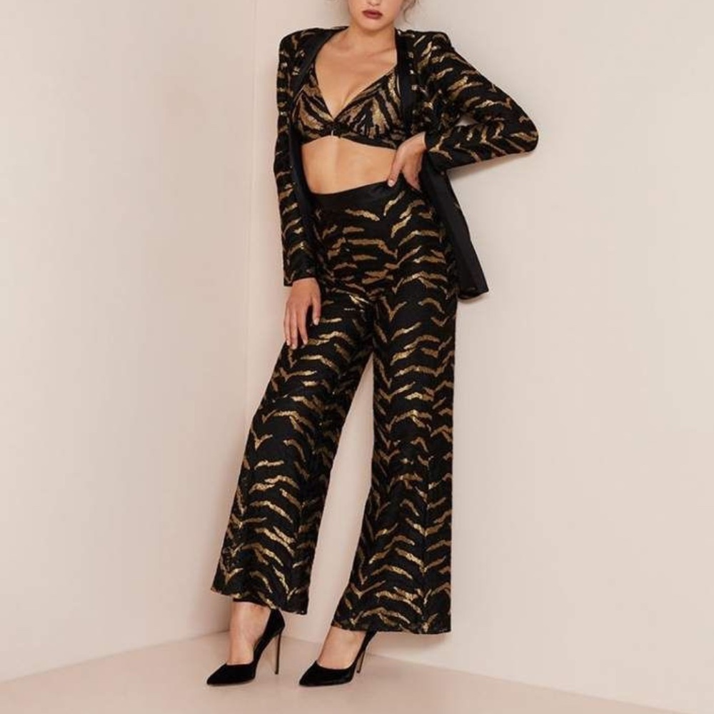 Agent Provocateur Genevieve Black Gold Suspender NWT $250 - Picture 8 of 8